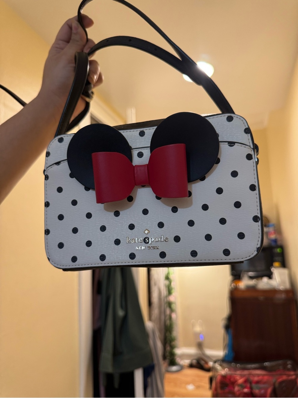 Kate Spade Minnie Mouse Polka Dot Camera Bag - White, Black & Red